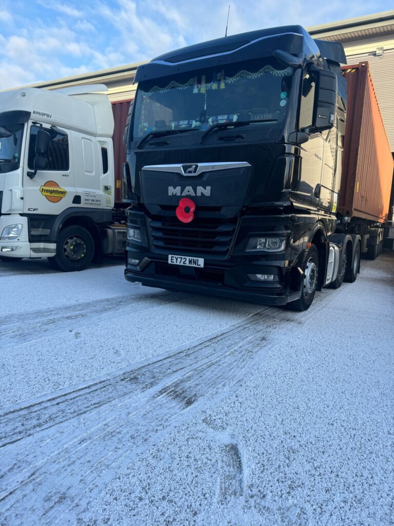 Falcon MAN tractor unit working through winter